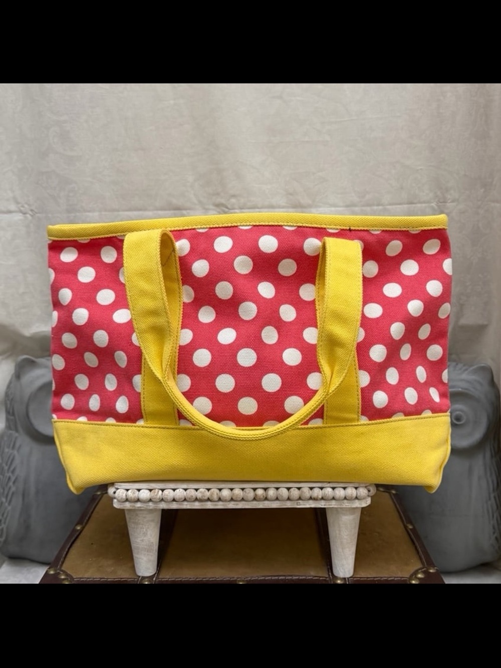 ⚡️⭐️J.Crew White Polka Dot Tote Bag